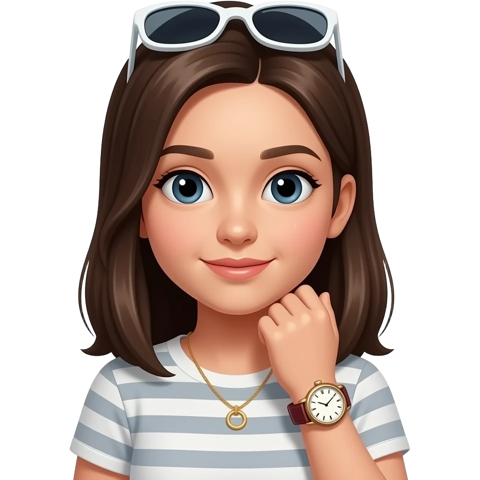 girl with watch closeup emoji
