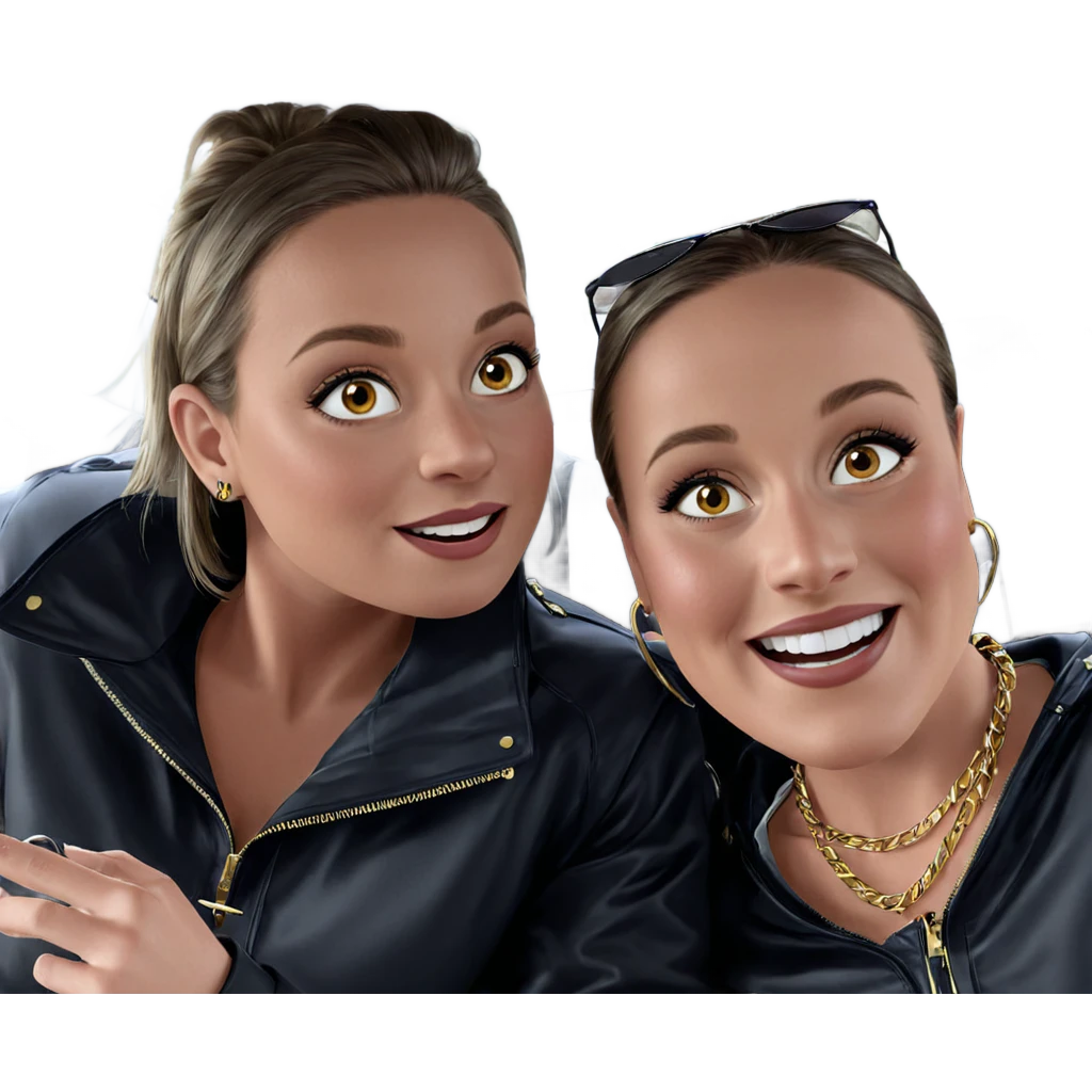 girls in stylish jackets emoji