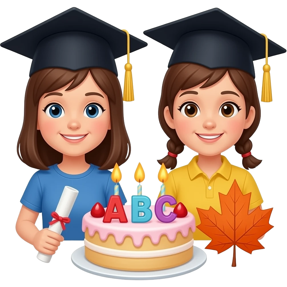 🍰🎓🧍🍁🎓🧍 can you learn ABCs emoji