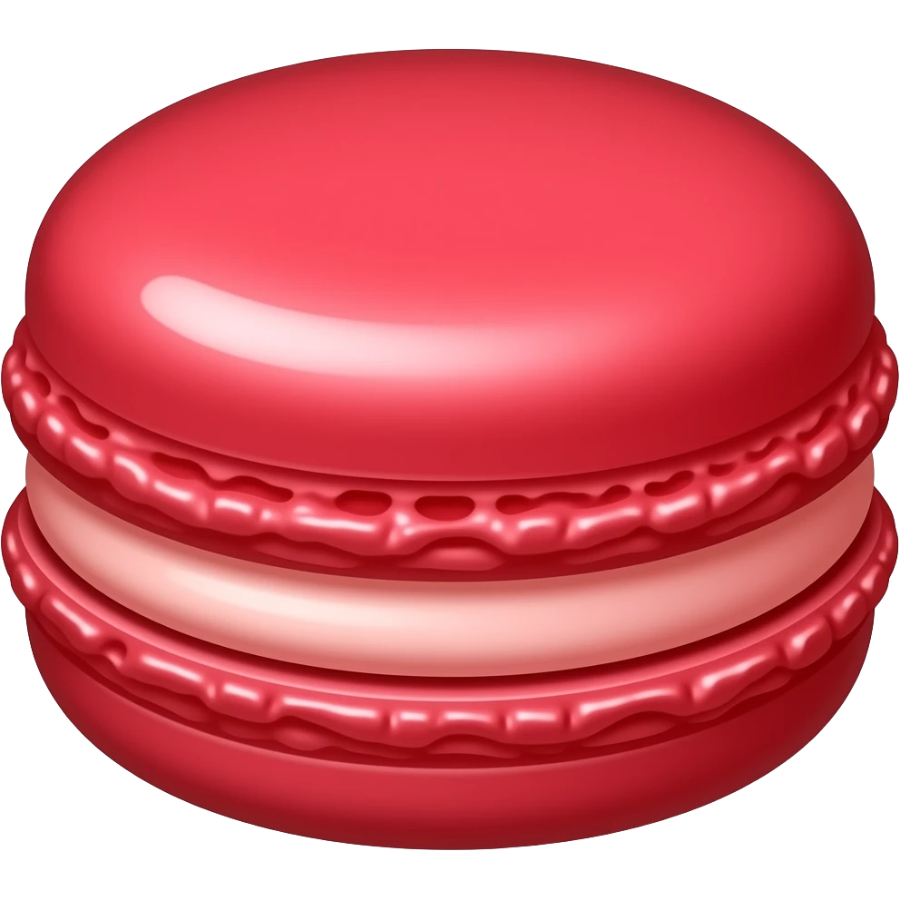a red macaron with a pastel red filling emoji