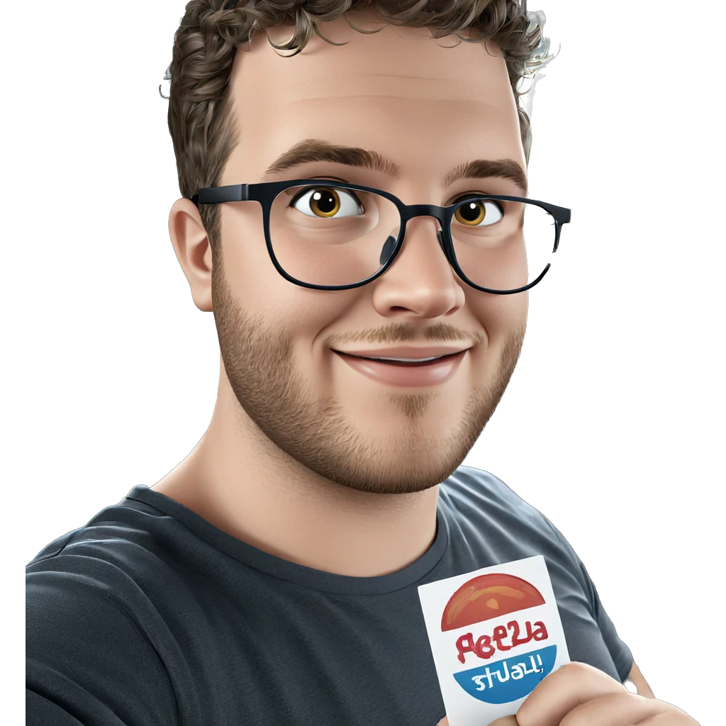 happy male with glasses smiling emoji