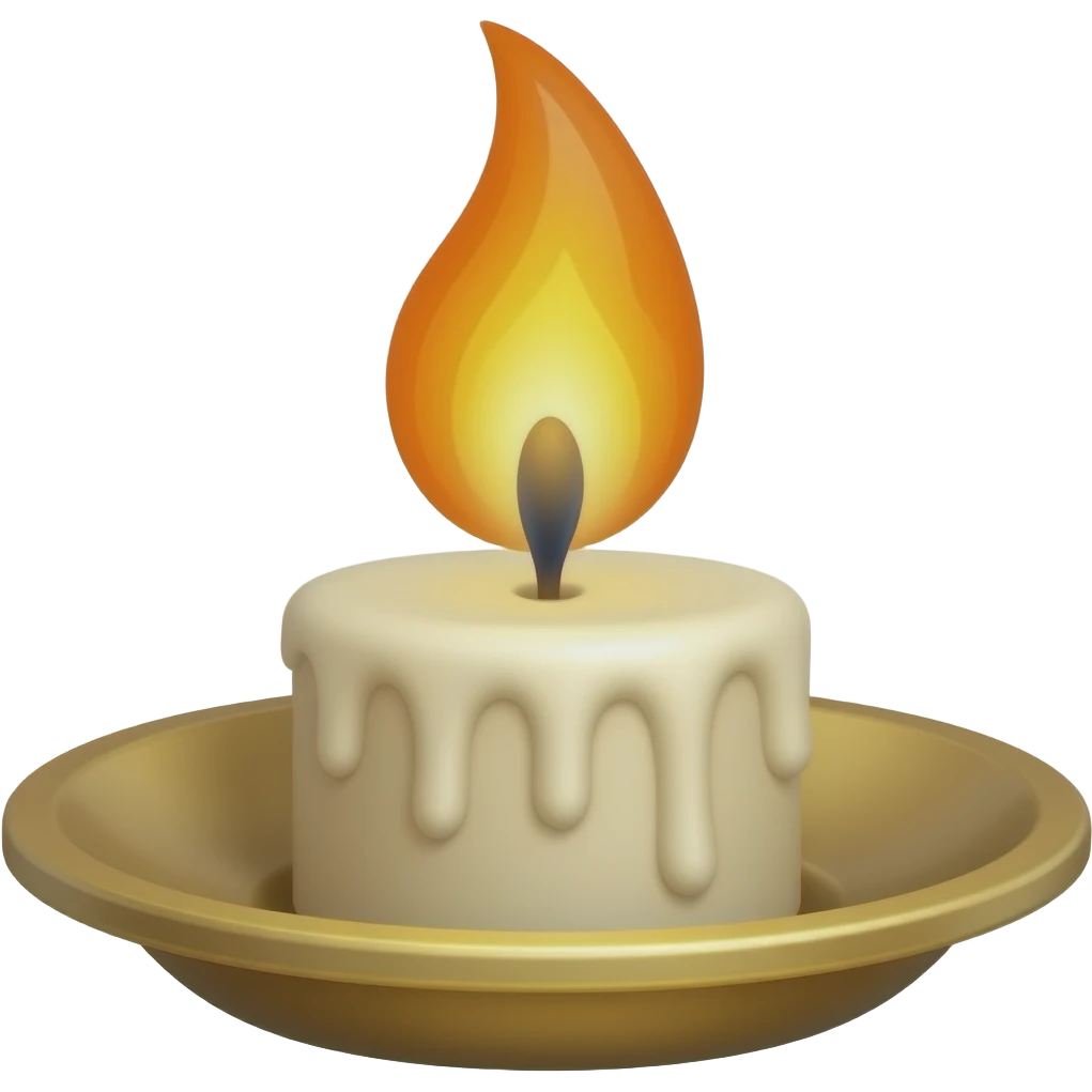 candle with stand big flame emoji