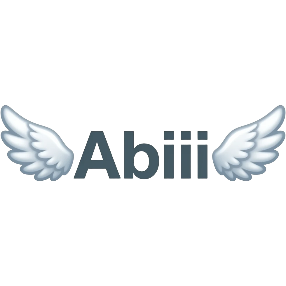 Write name in center Abiii side add wings emoji