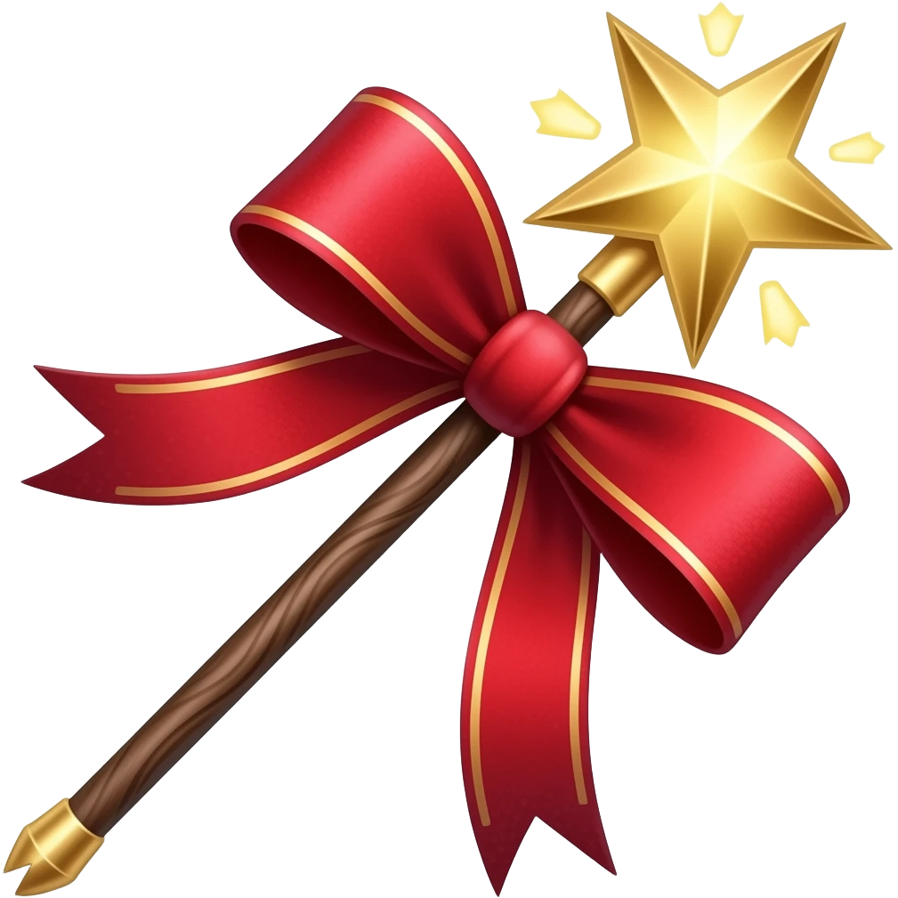 Red velvet ribboned magic wand emoji
