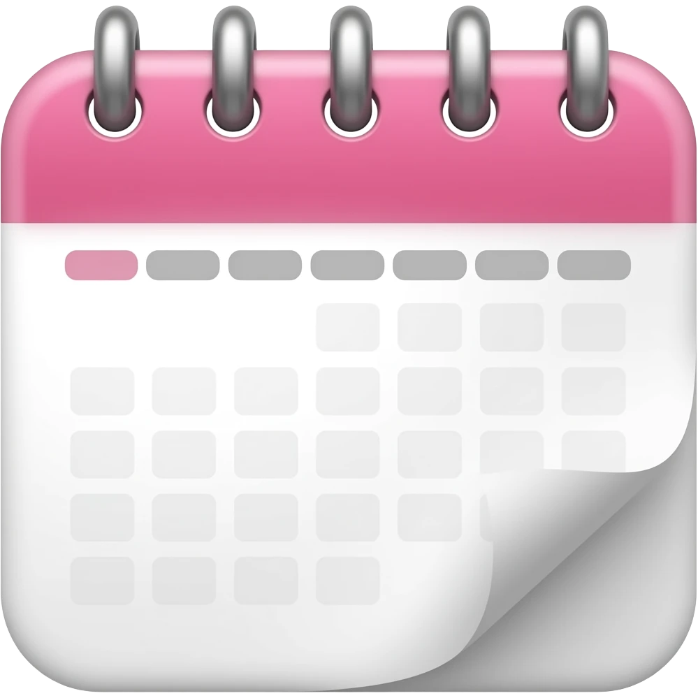  Light Pink calendar no dates emoji