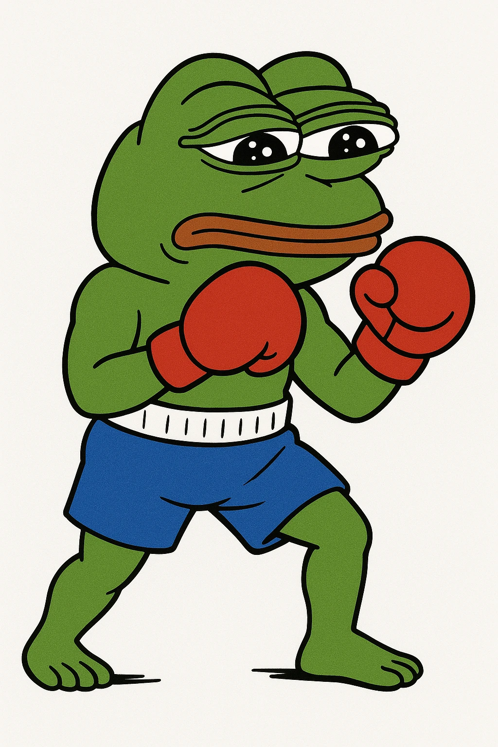 create a pepe boxing, white background emoji