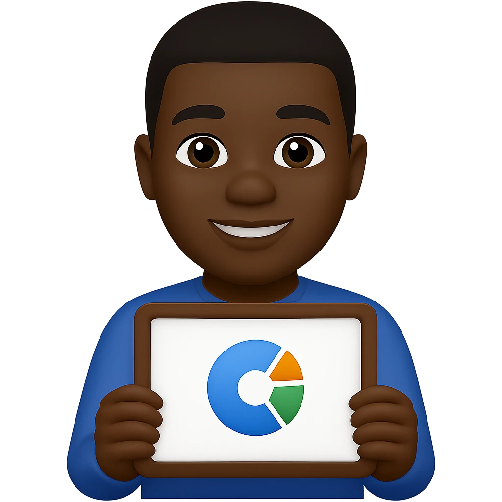 Make the guy Black in the style of Apple emojis with no background. emoji