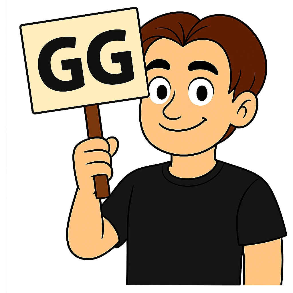 Edit the first image so that the person holds the sign the same way as in the second image: the sign should be next to the head, and the hand should hold the sign's stick. Keep the cartoon style and transparent background. emoji
