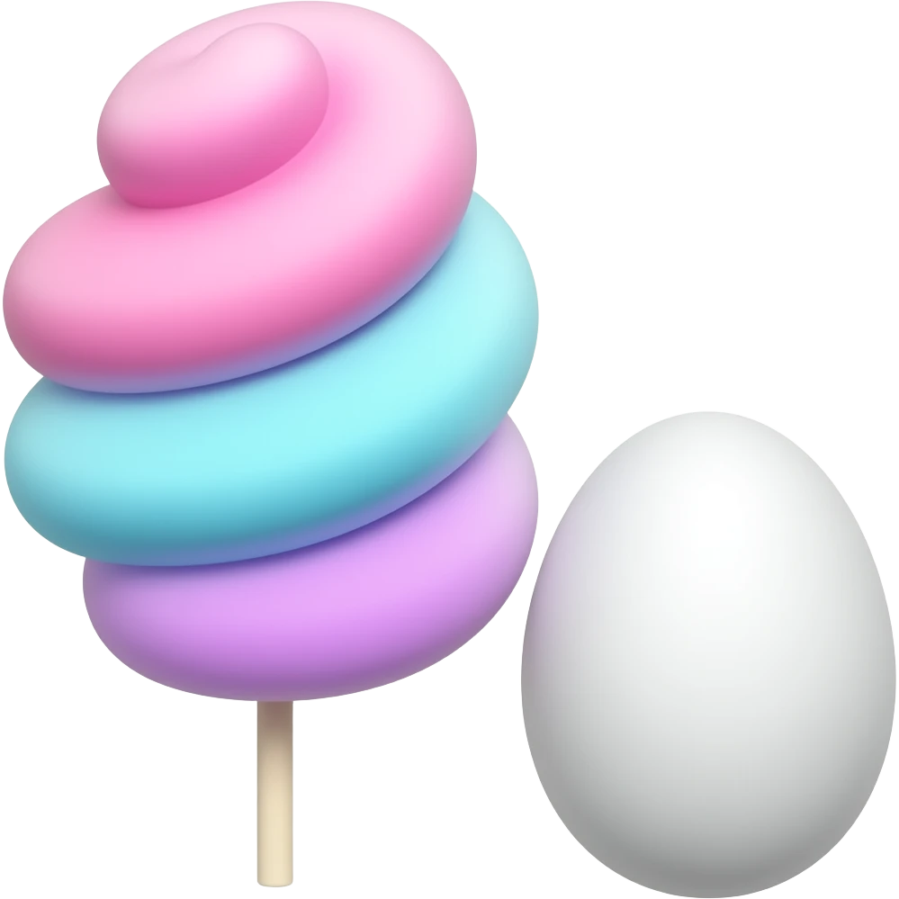 Cotton candy pink blue and purple and egg! emoji