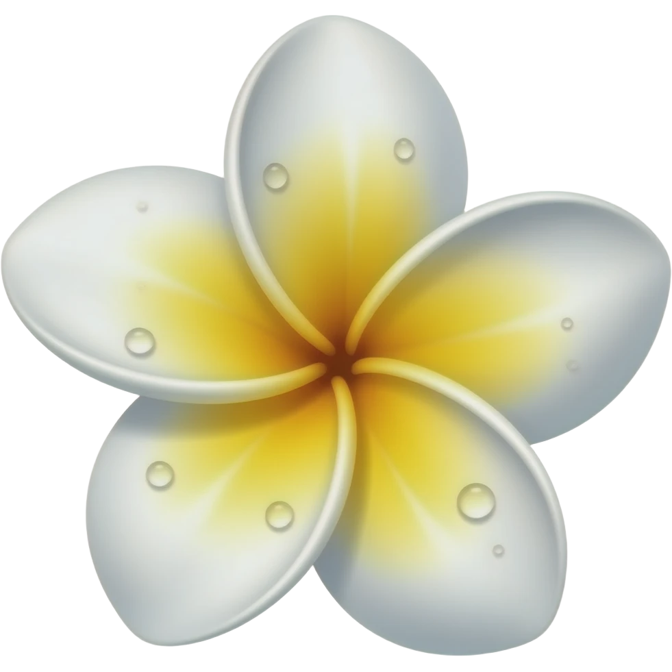 Frangipani flower with white and yellow emoji