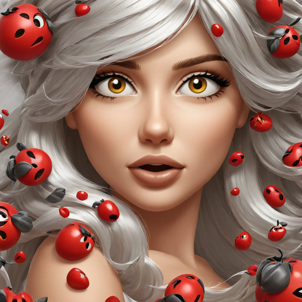 girl with white hair portrait emoji