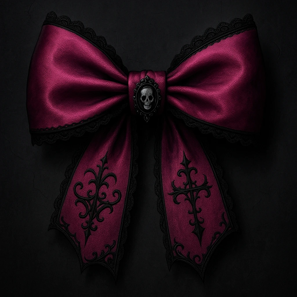 goth pink bow emoji