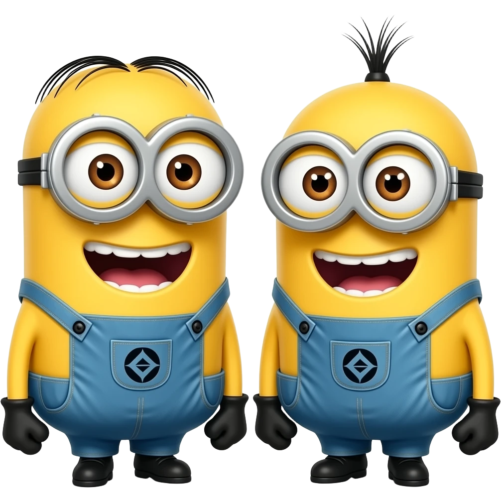 2 girl minions giggleing emoji