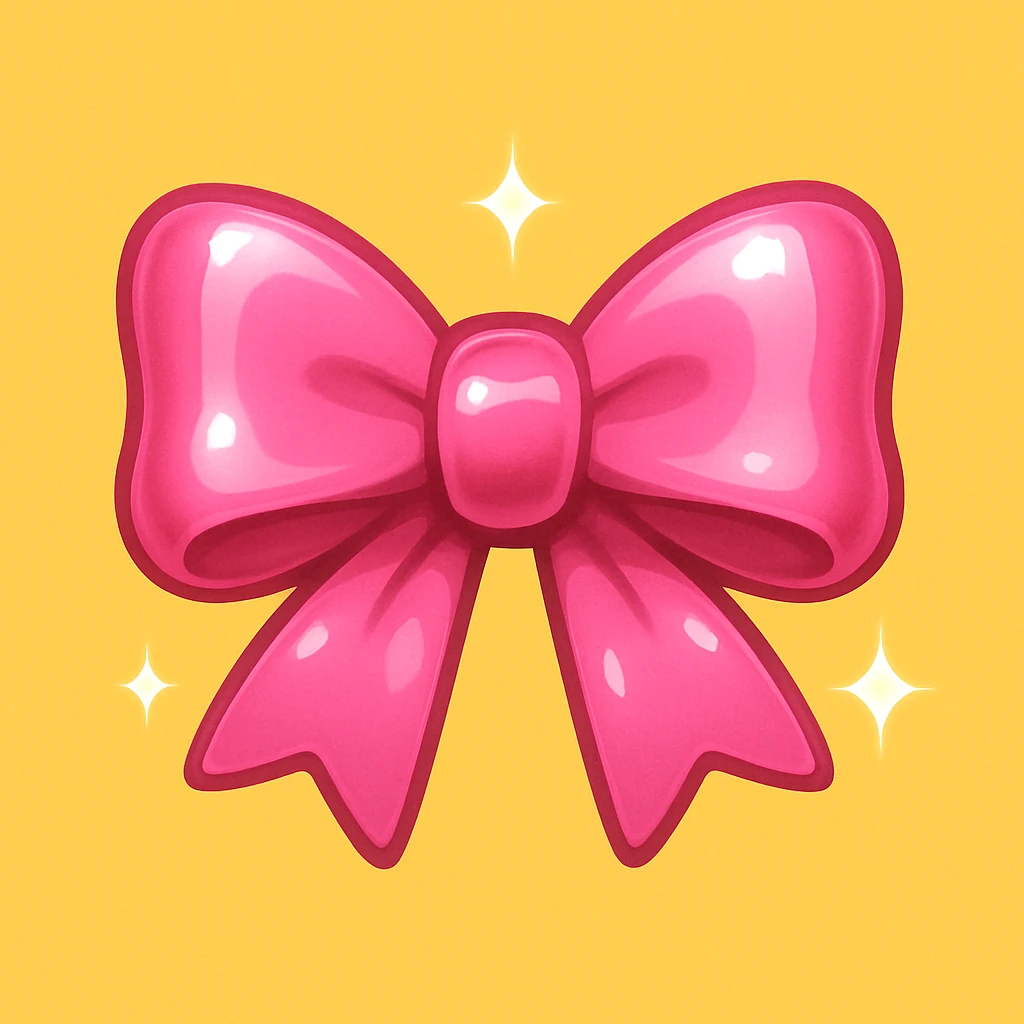 new bow emoji, cute and shiny emoji