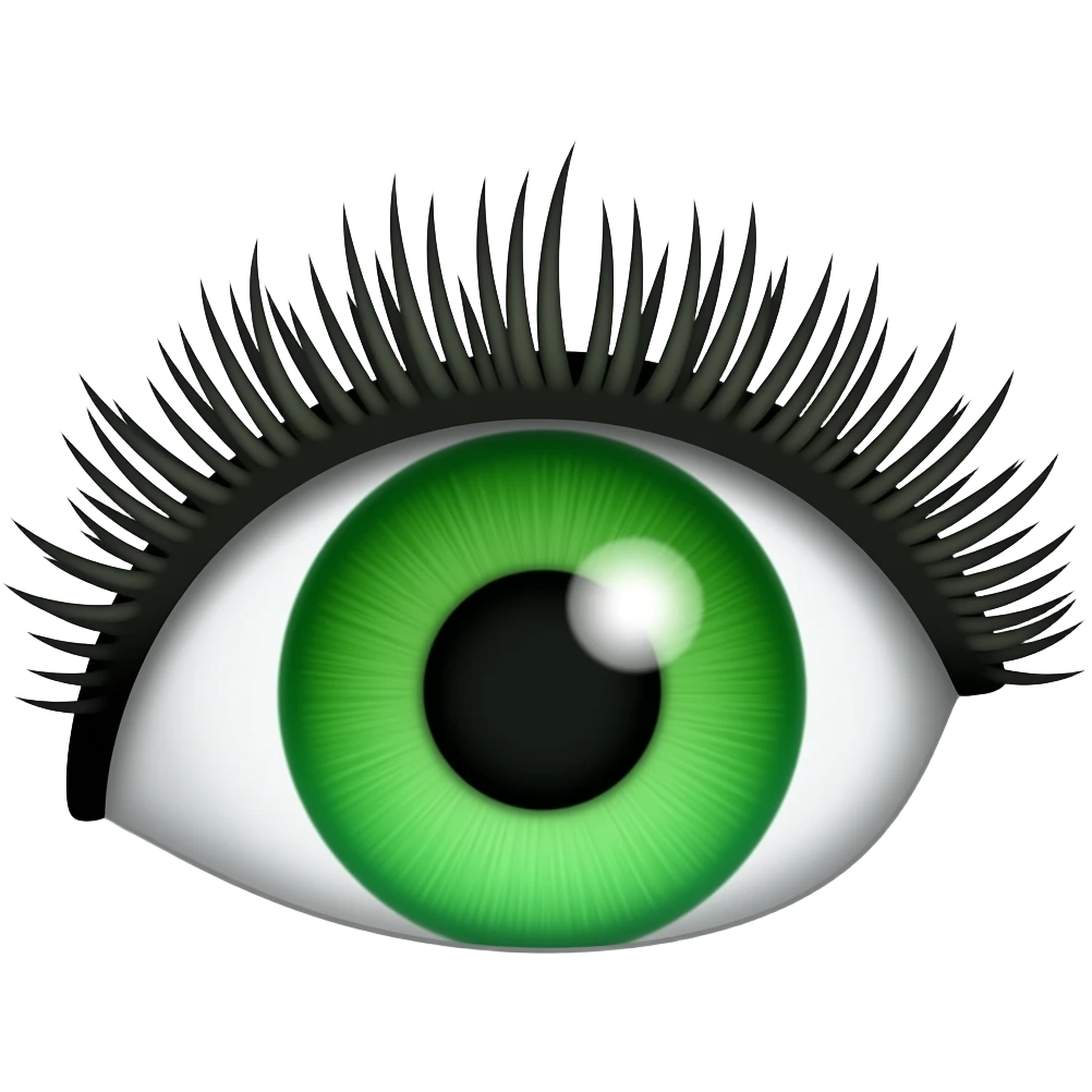 green eye with lashes emoji