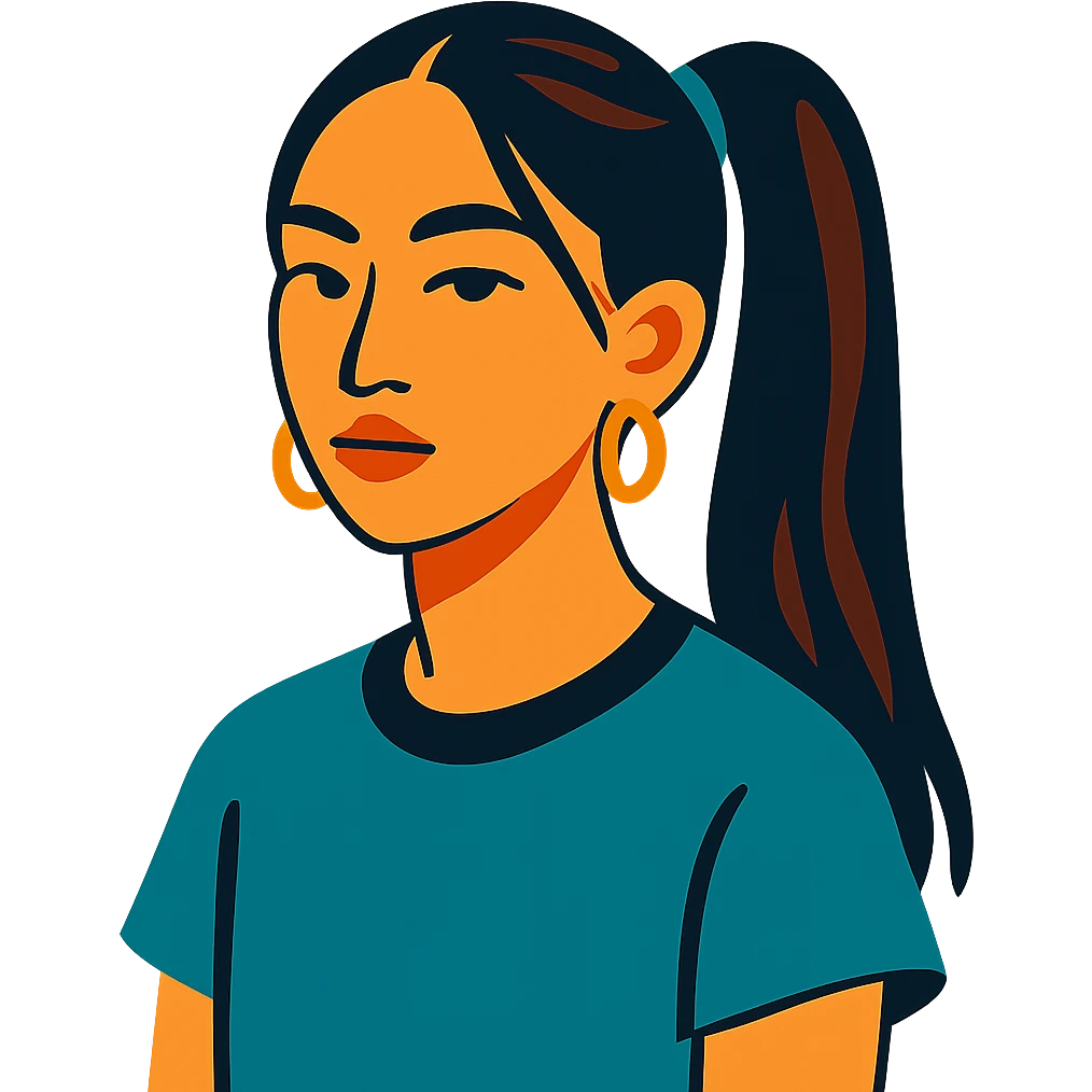 Asian girl with hairstyle like Tate McRae emoji