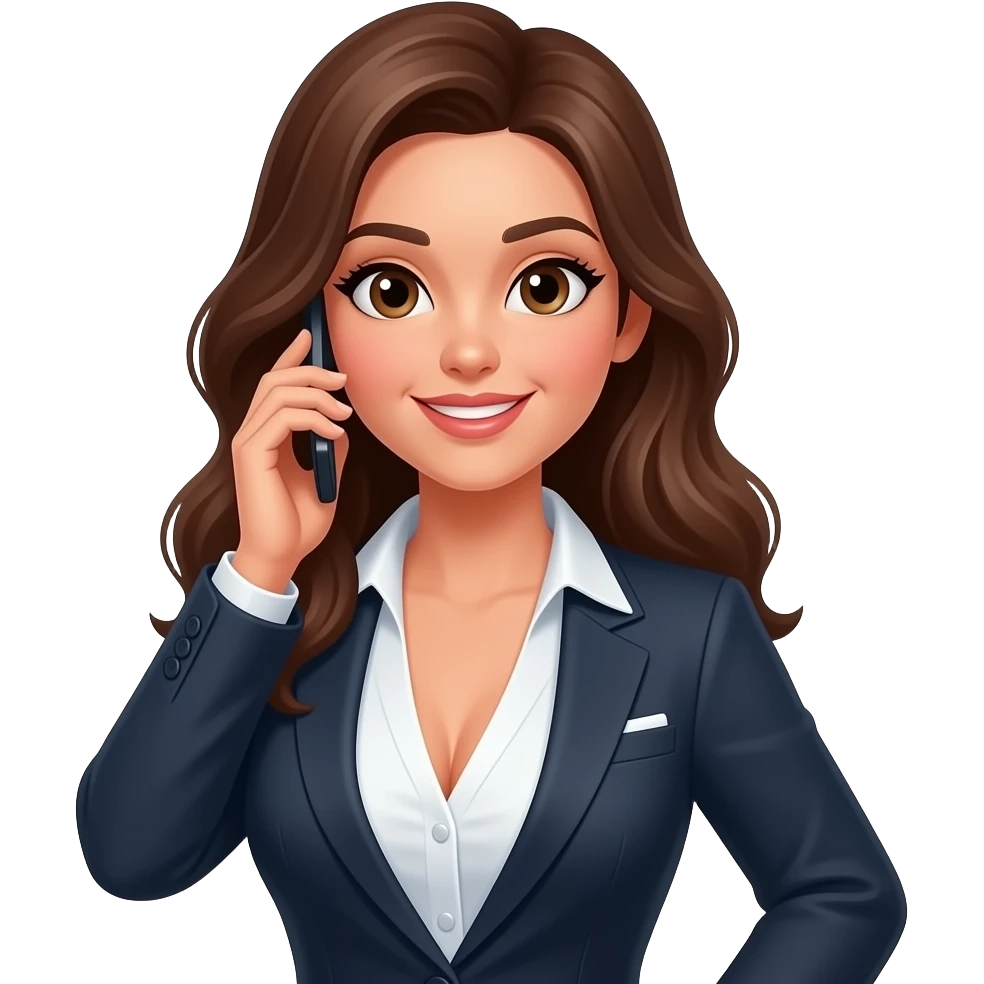 executive vice persident female burnette cute large boobs and always on the phone emoji