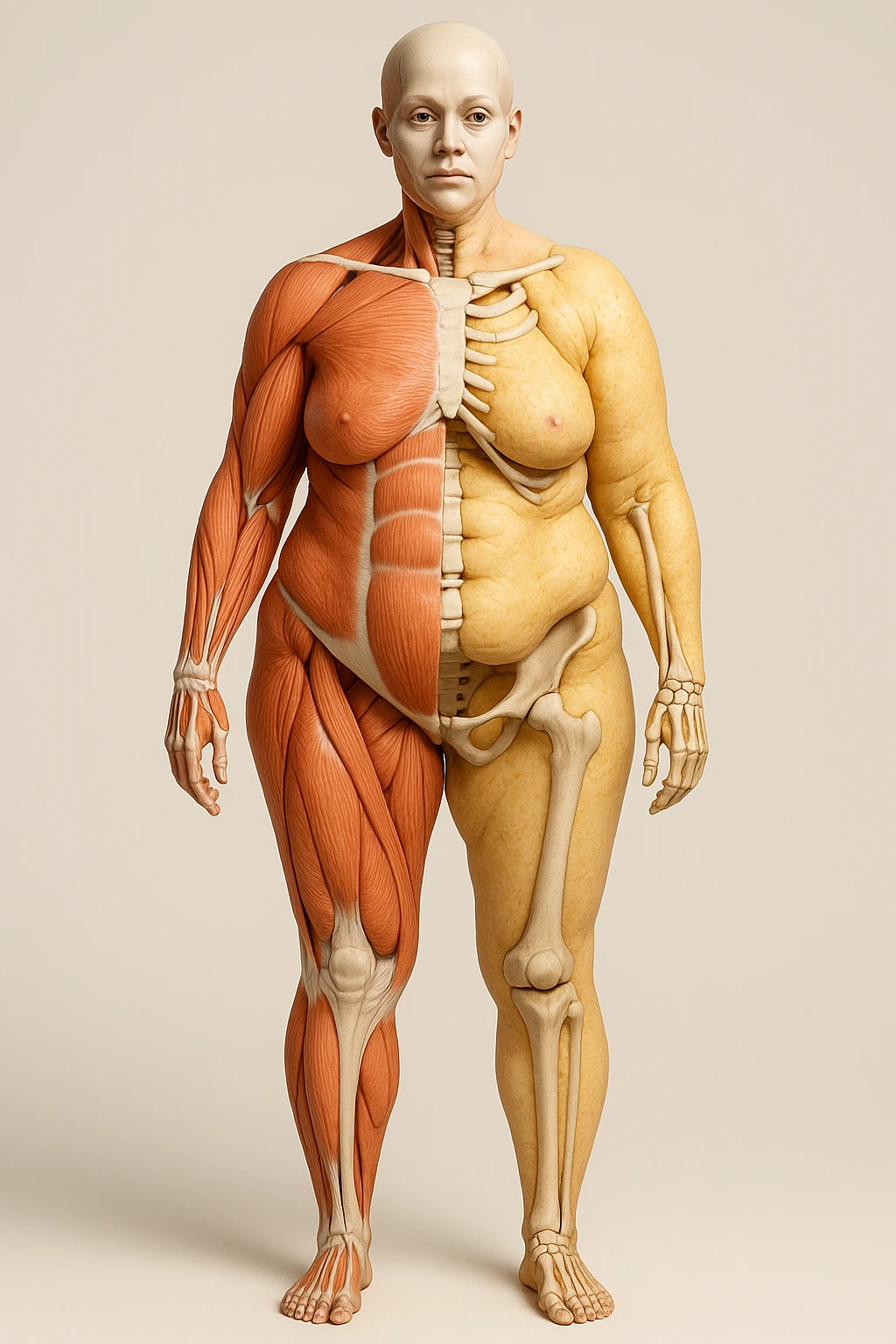 Donna Composizione Corporea Sbilanciata su un corpo umano in 3D emoji