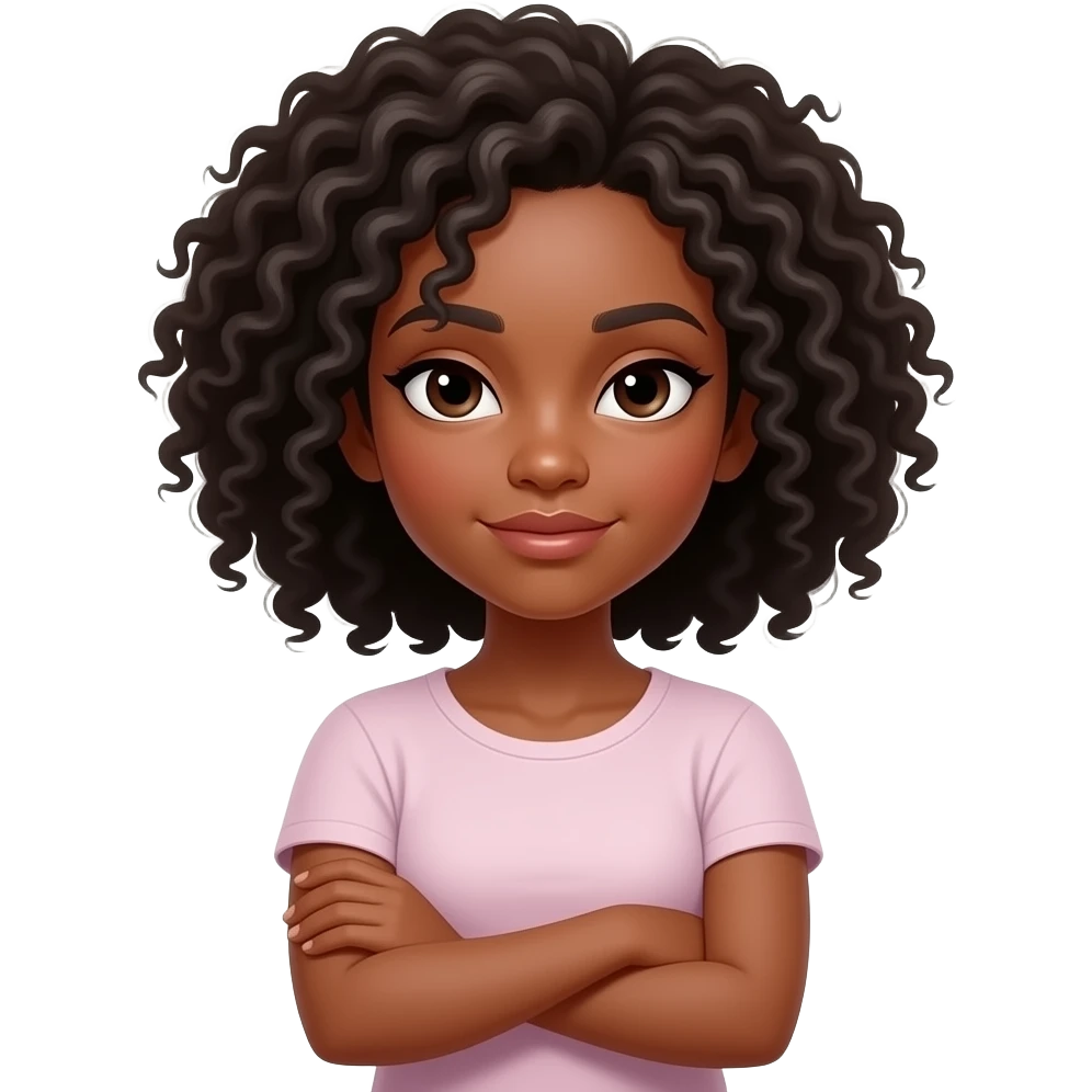 Black girl with arms crossed nonchalant emoji