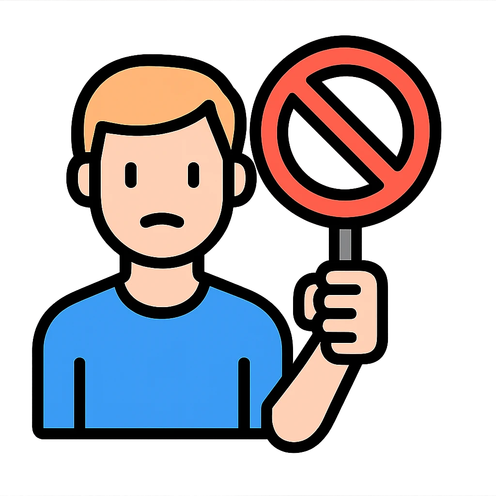 A white man showing a prohibition sign emoji