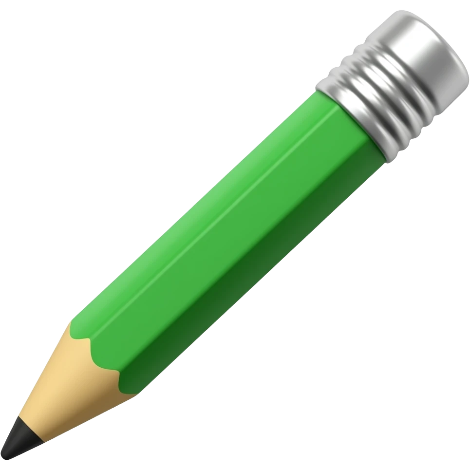 Green pencil that looks like a magic wand emoji