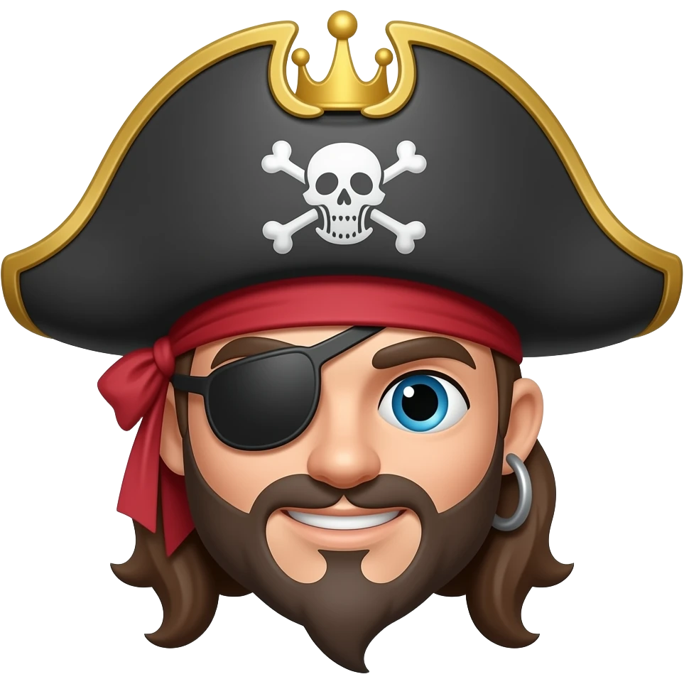 Pirate with crown emoji