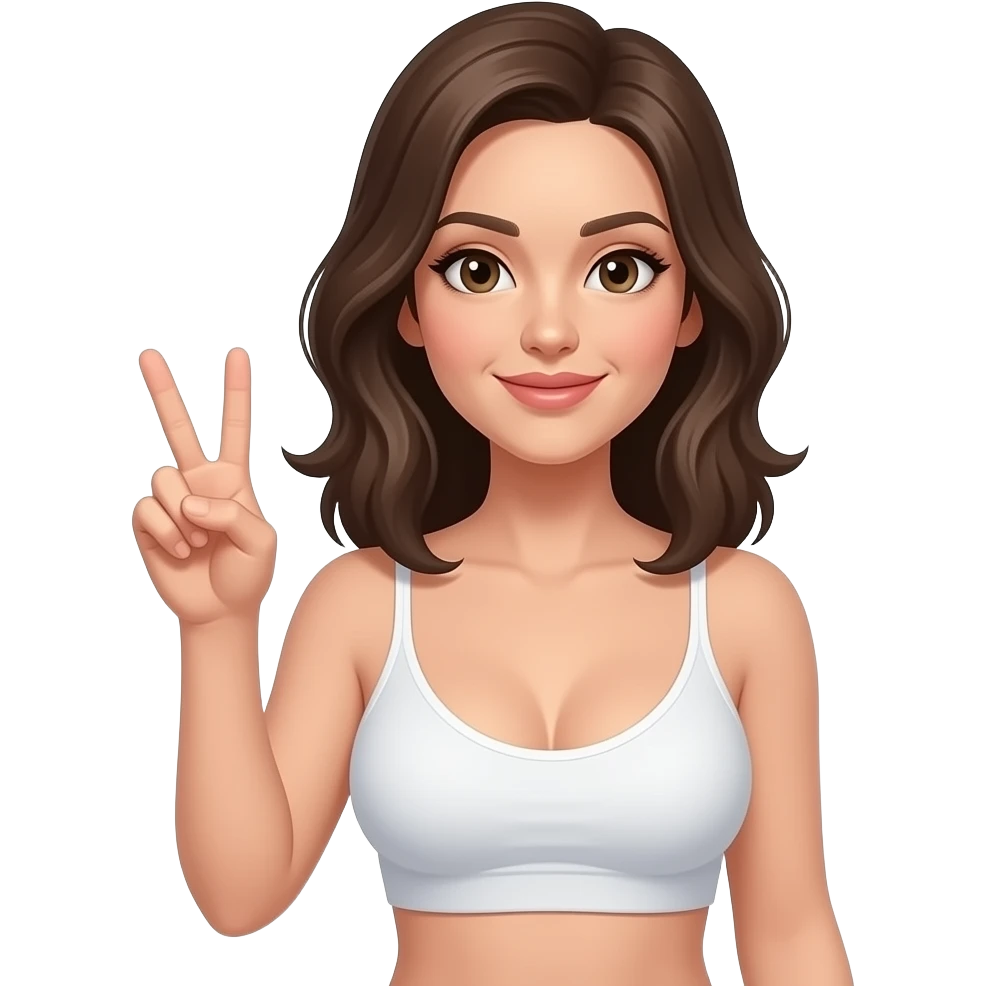 Boobs shape victory sign emoji
