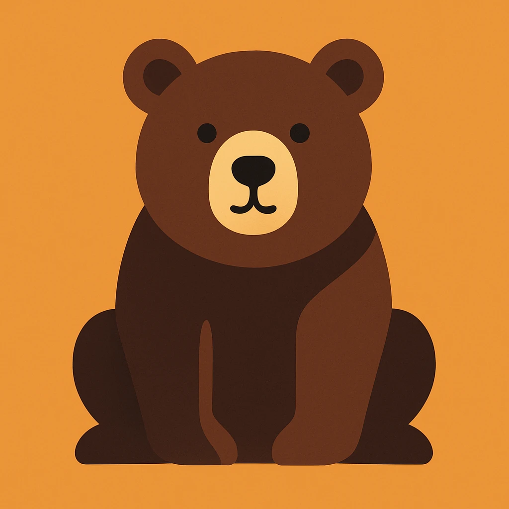 flat design style bear emoji