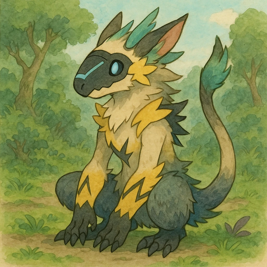 Sergal-Protogen-Fakémon-Digimon-Trico-Zeraora-Vernid-fusion-hybrid-creature emoji