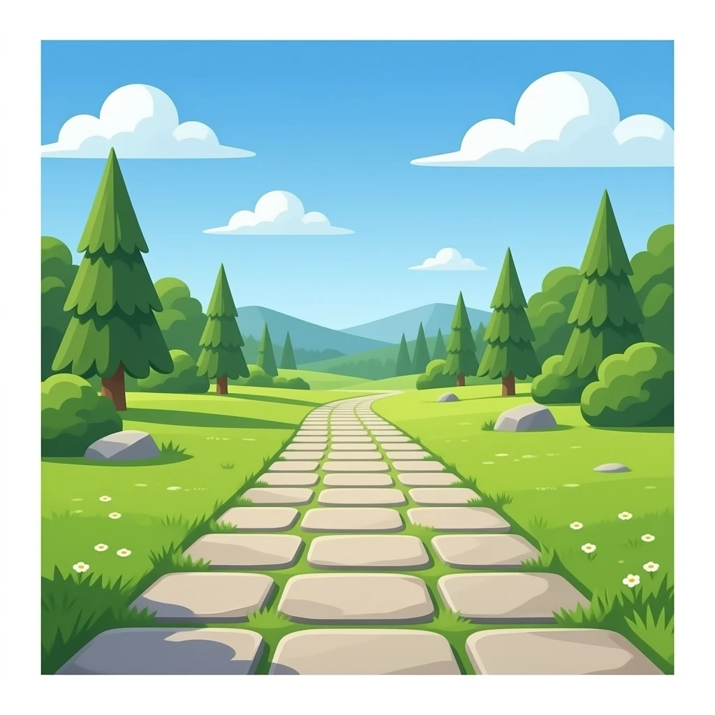 Create a realistic stone pathway emoji