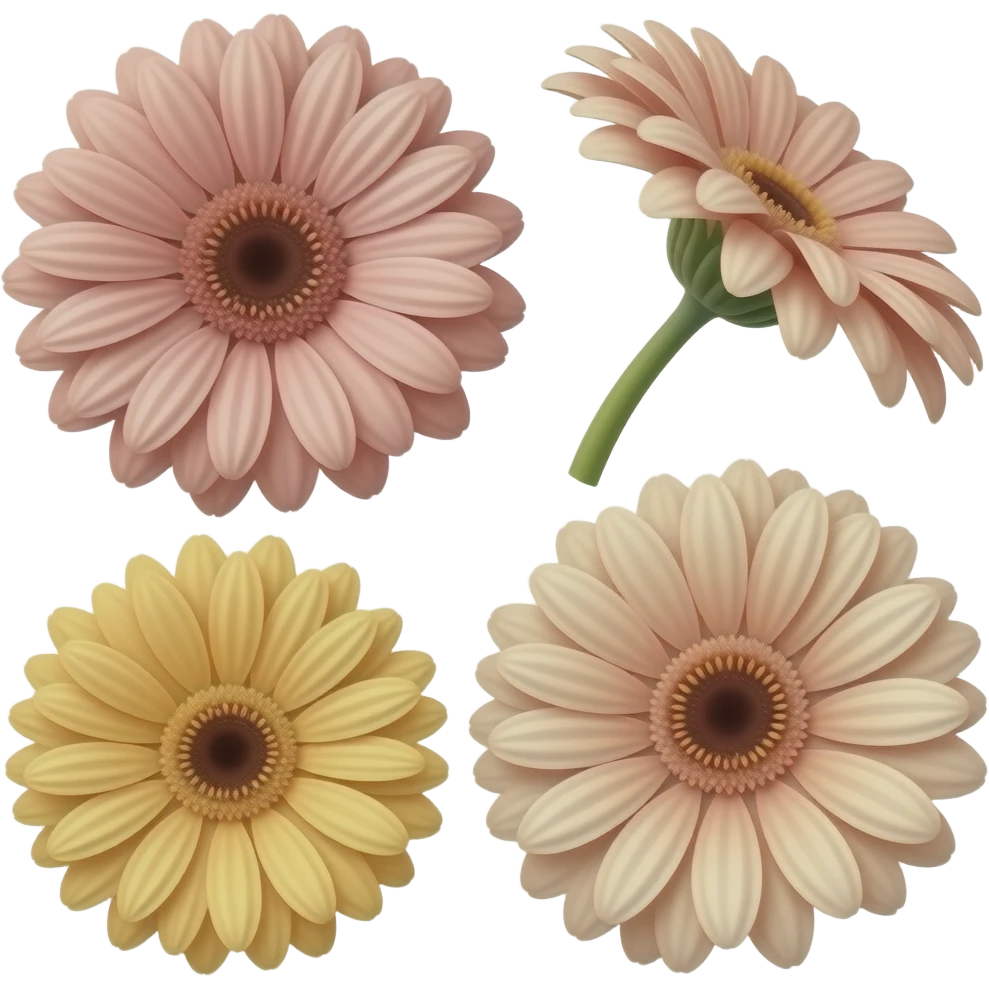 Three gerberas flowers emoji