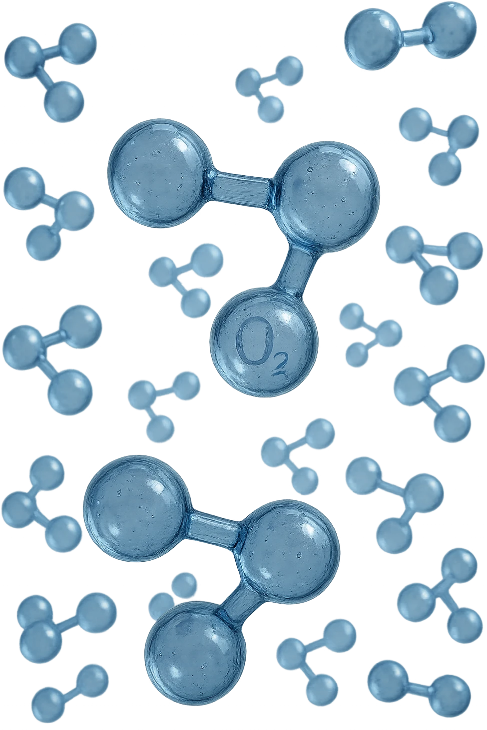 molecole di ossigeno che volano realistiche emoji