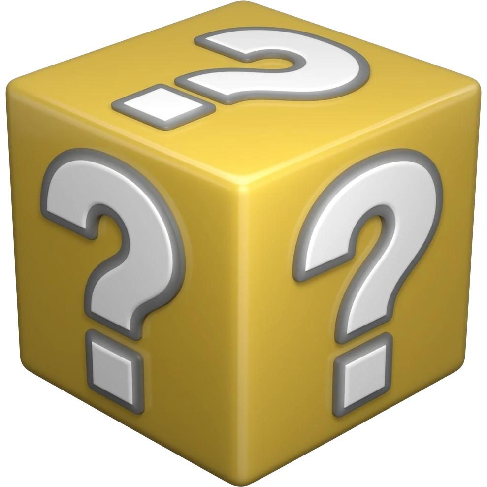 a lucky block with question marks on the side emoji