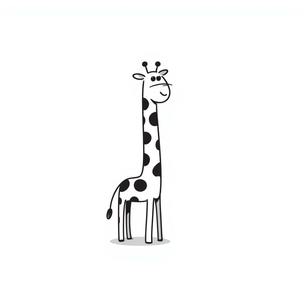 giraffe hand drawn doodle style emoji