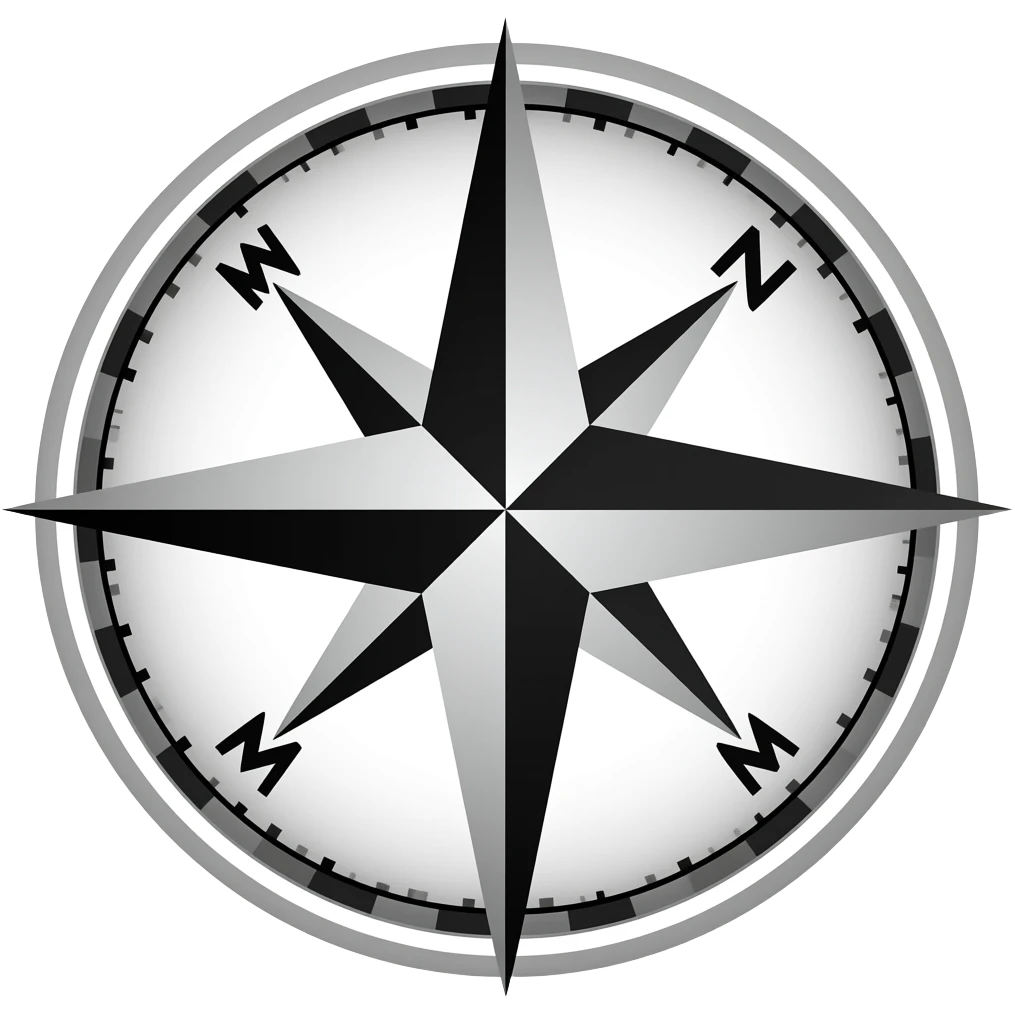 black compass rose emoji