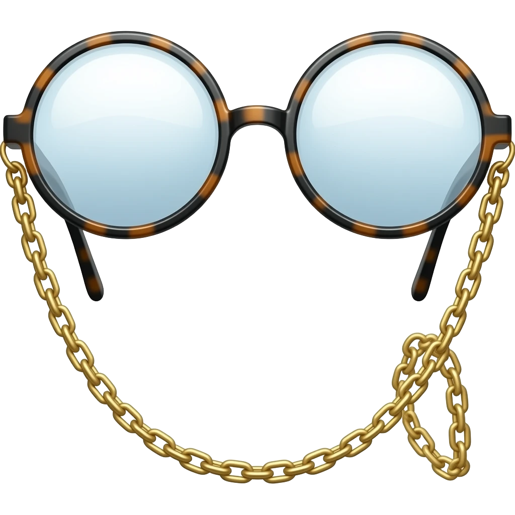 please generate a picture of eyeglasses with chain which an old lady would wear. just eyeglasses, not with a lady1 emoji