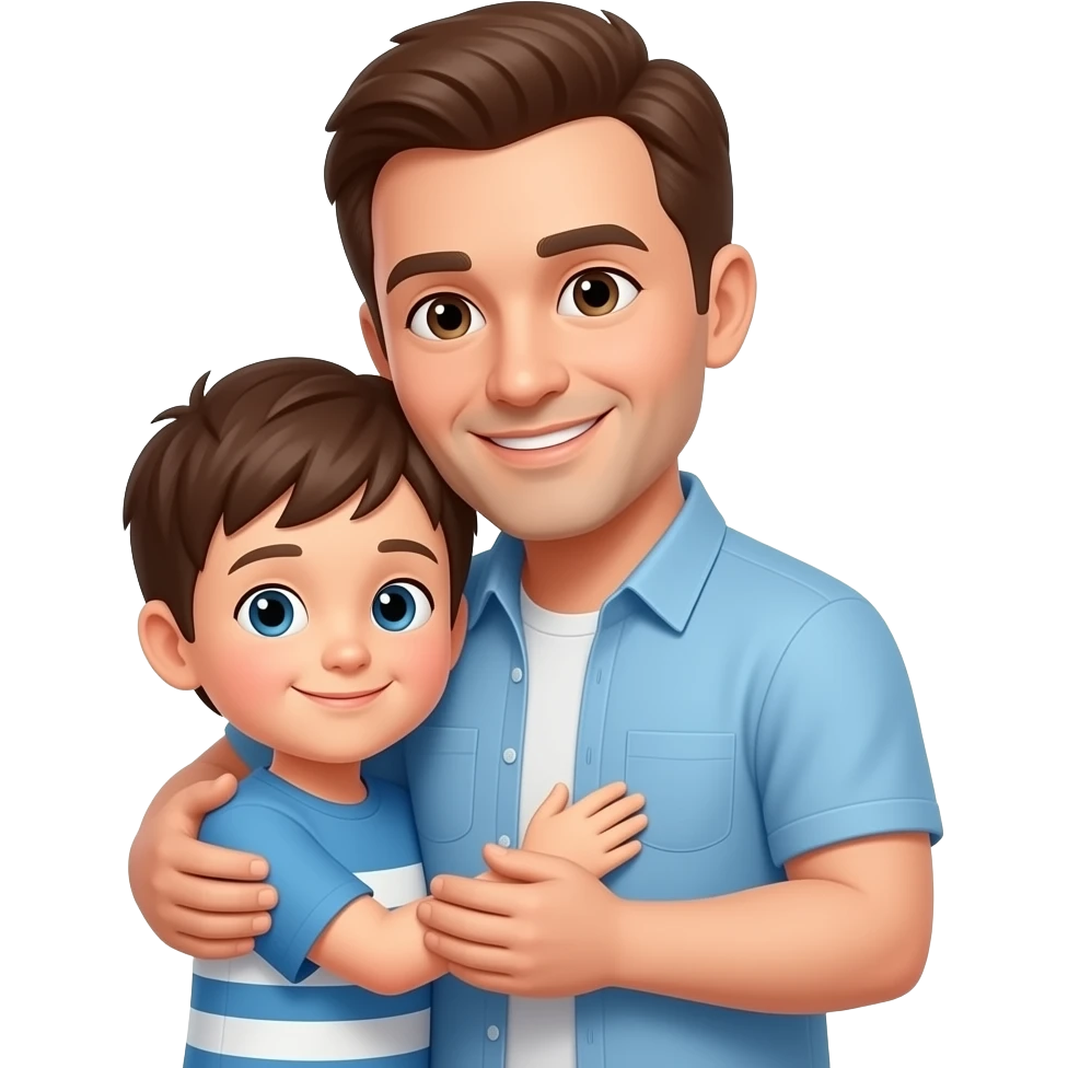 A man hugging his son emoji