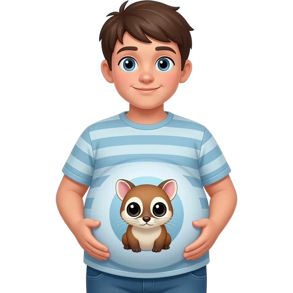 Emota chłopak ma 13 lat i jest w ciąży taki duży brzuch ma że ją w brzuchu czworaczki emoji
