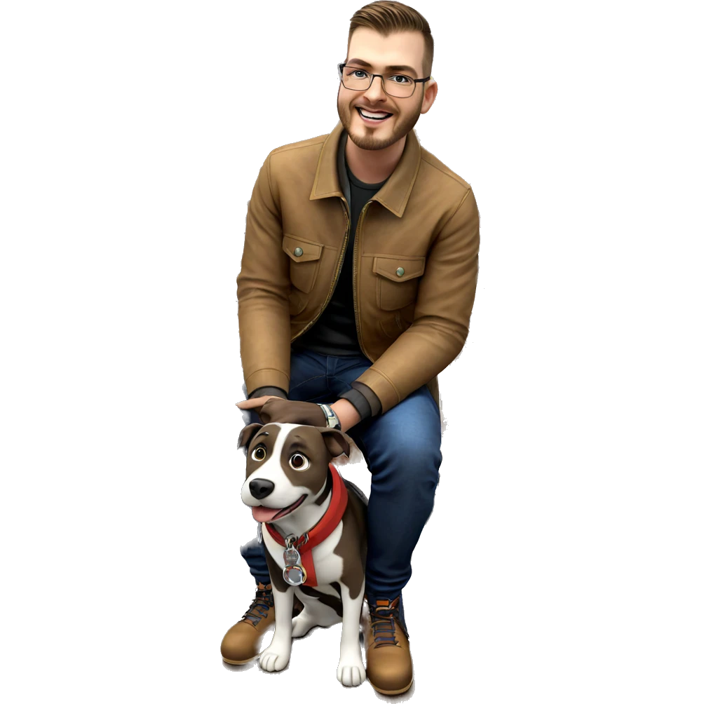 boy with dog in jacket emoji