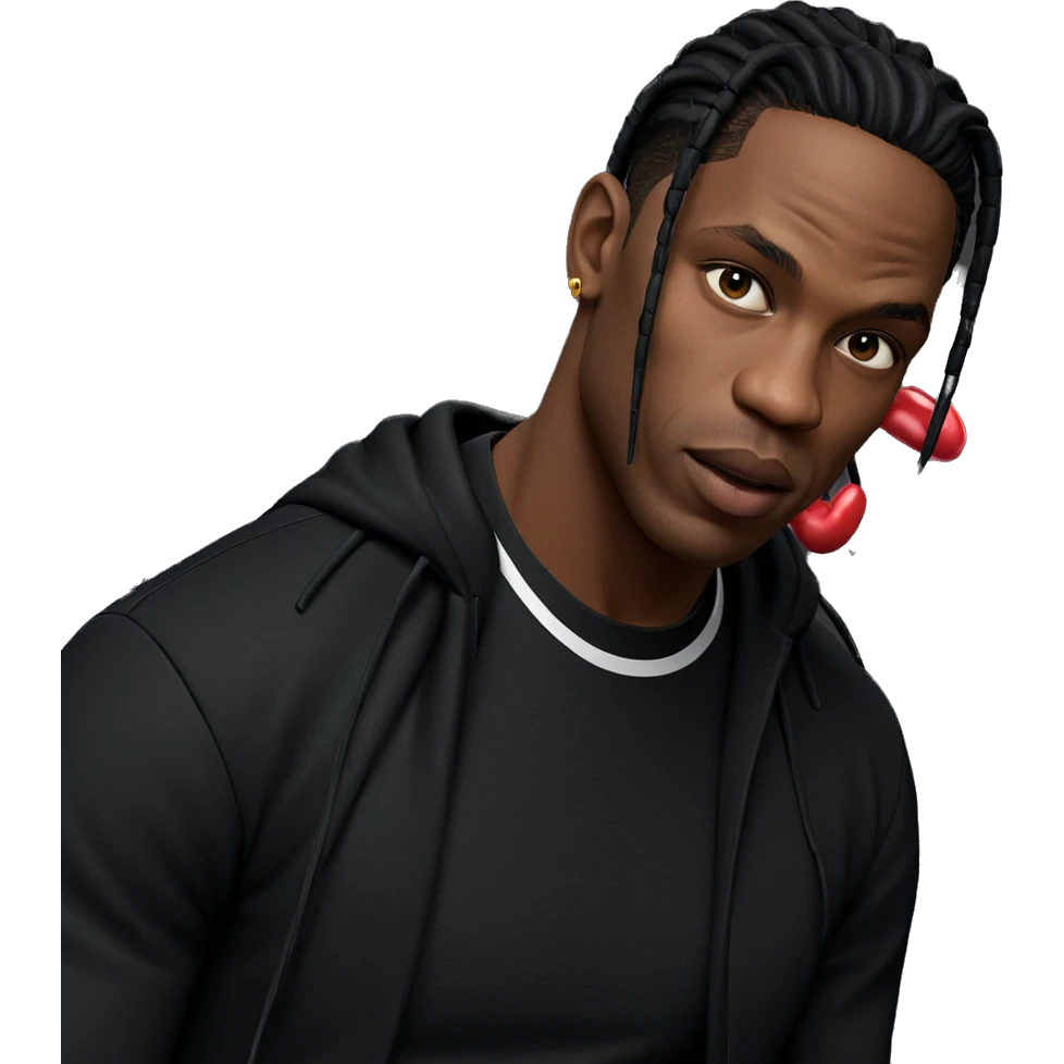 dark-skinned male in black jacket emoji