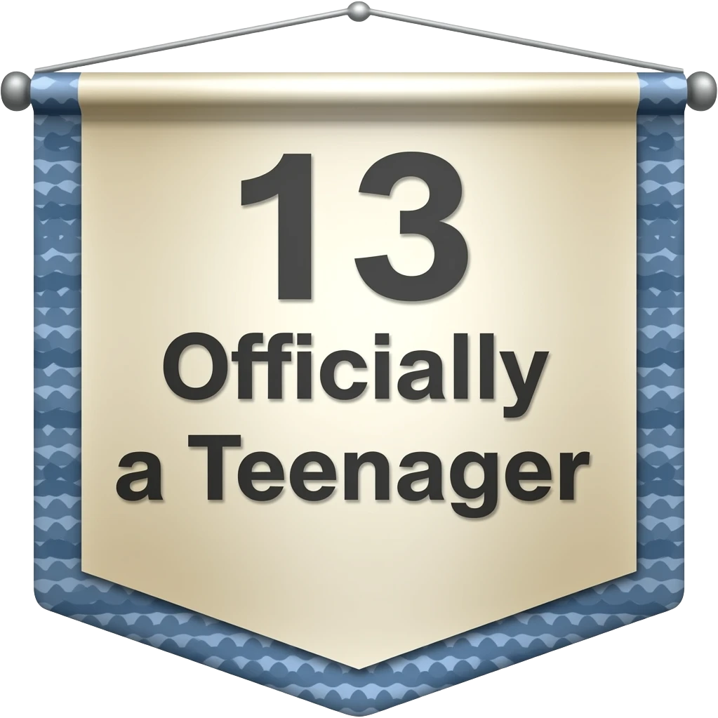 13 OFFICALLY A TEENAGER BANNER emoji