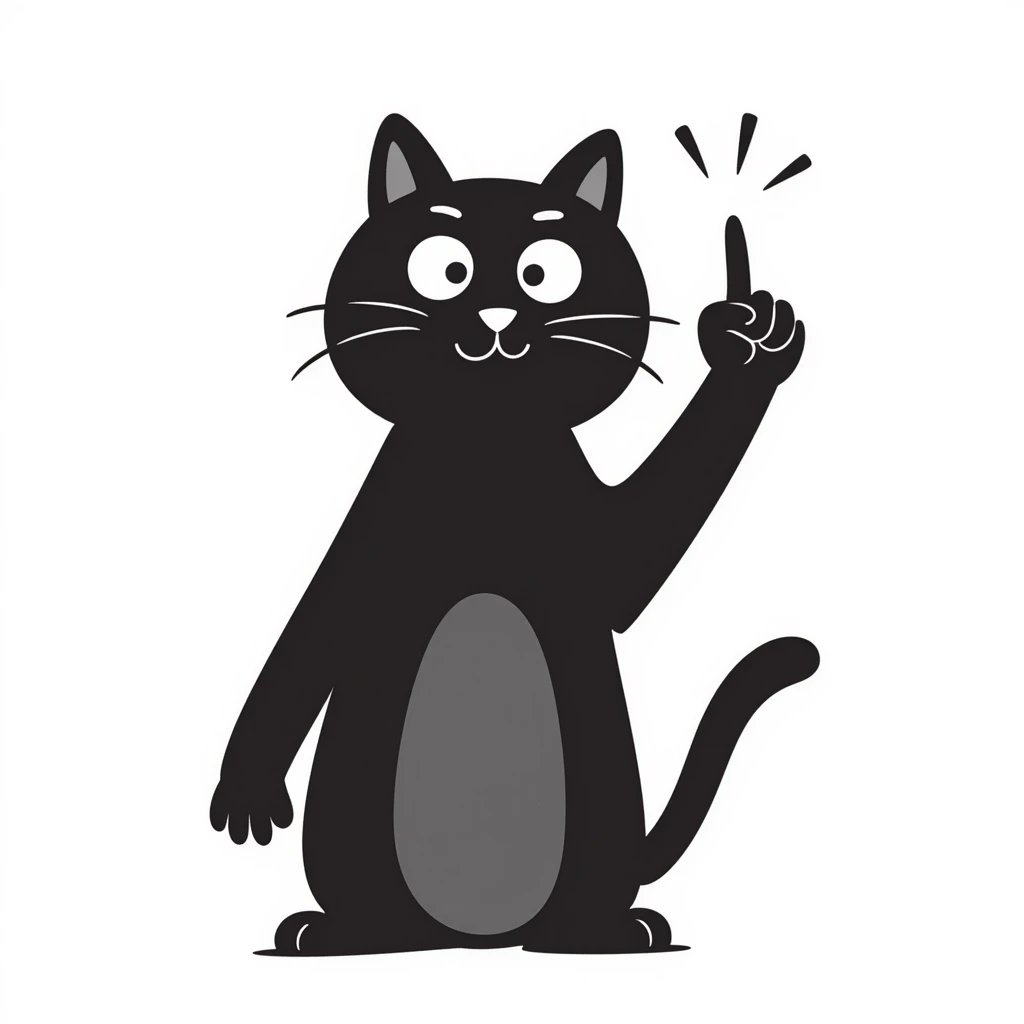 cat holding up its middle finger, hand drawn doodle style, expressive and rebellious emoji