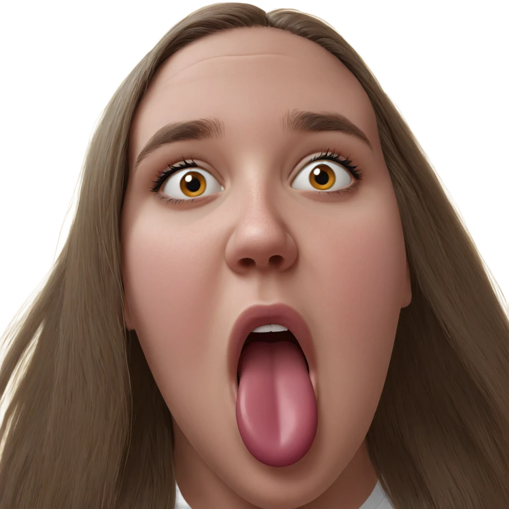 girl with tongue piercing portrait emoji