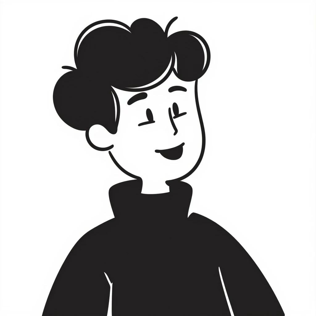 A person with a smile and AI-inspired hairstyle emoji