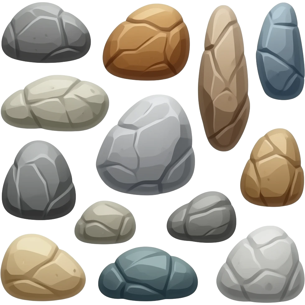 Hazme rocas, muchas, en grupo emoji