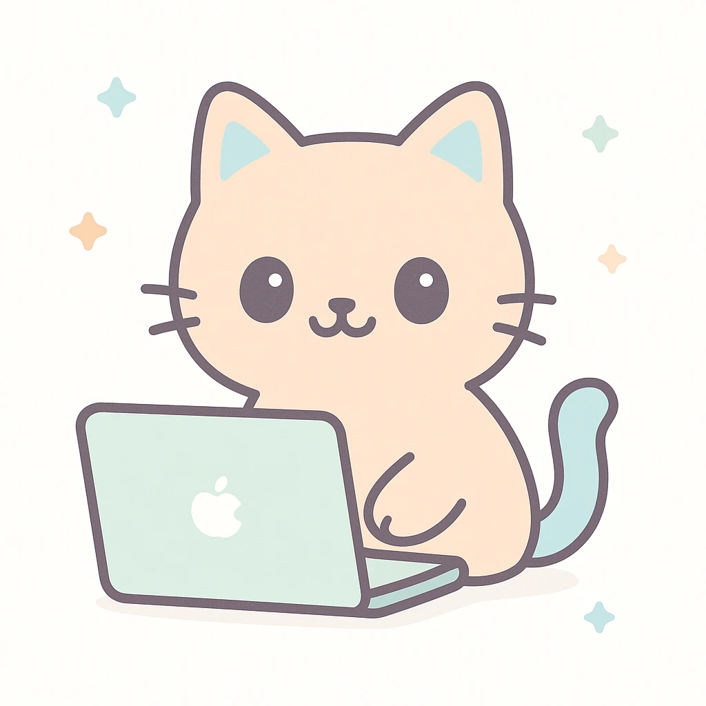cute and creative cat working on a MacBook emoji