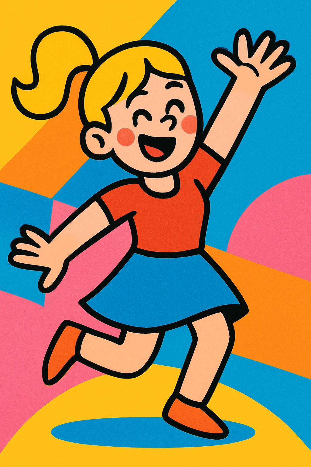 blond dancing girl, vibrant and joyful emoji