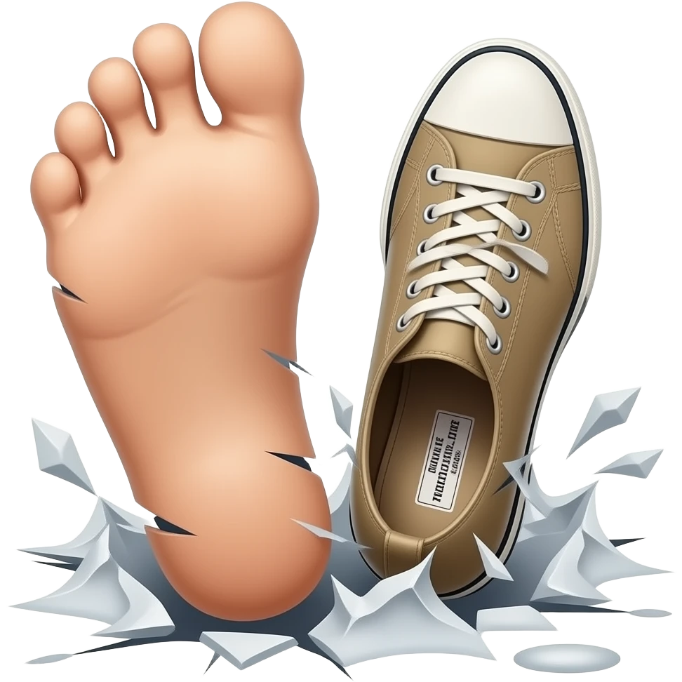 Feet ripping through shoes emoji