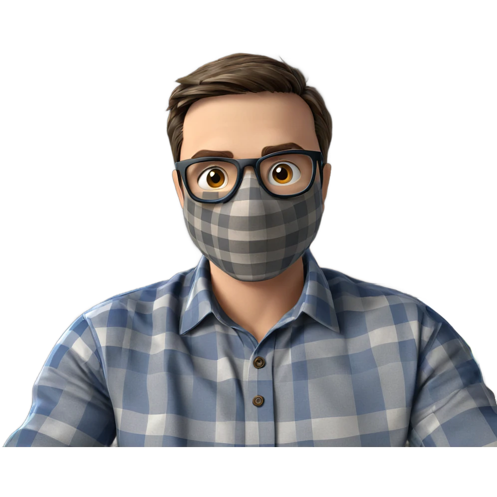 mysterious boy in plaid attire emoji