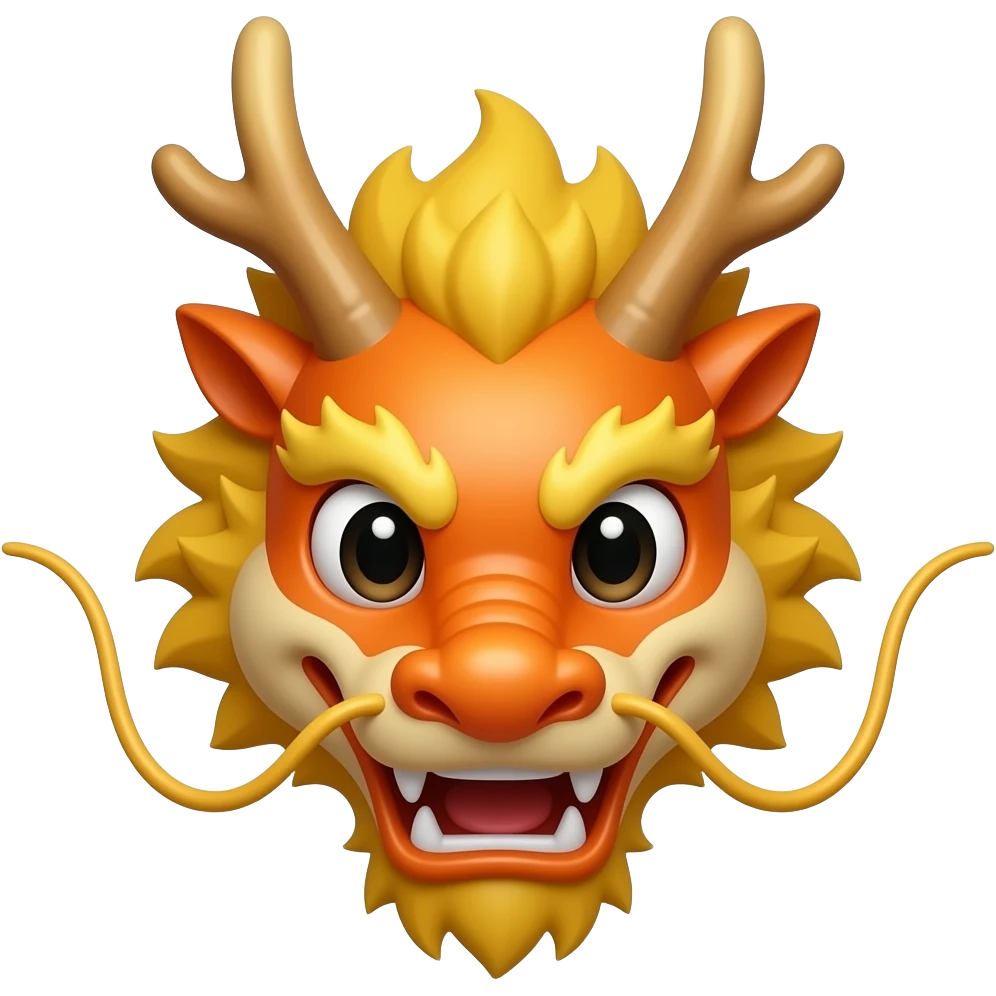 crea la cara de un dragon de china en naranja emoji